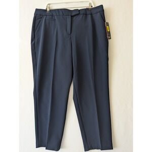 Investments Woman Straight Leg Pants True Navy Elastic Waist Tummy Panel 20W New